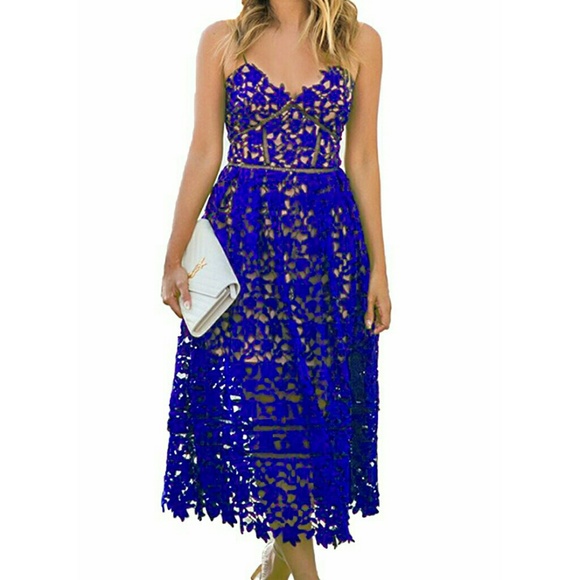 !!LAST ONE!! Blue lace dress - Picture 1 of 8